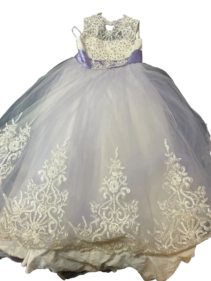 Принцесса фиолетовый длинный...fly тюль бальное платье размер 8 корсет рождественское платье - Изображение 1 из 4