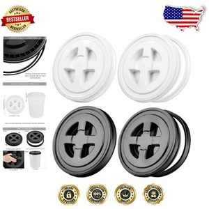 Compact 12-Inch Seal Lids for 5-Gallon Buckets - Eco-Friendly Plastic, 4 Pieces - Picture 1 of 8