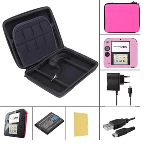 Pack Nintendo 2DS 6 en 1 Rose - chargeur secteur usb housse protection batterie - Photo 1/9
