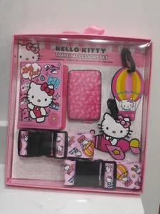 Hello Kitty 6 piezas Juego de accesorios de viaje Pasaporte RFID Estuche para tarjetas Correa para etiquetas de equipaje - Imagen 1 de 2