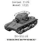 WWII SOVIET T-26 Model 1935 TANK 28MM 1/56 TRENCHWORX PHYSICAL RESIN 3D PRINT