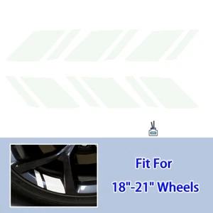 Wheel Rim White Vinyl Decal Sticker Hash Mark Stripe Overlay For 18"-21" Wheels - Imagen 1 de 3