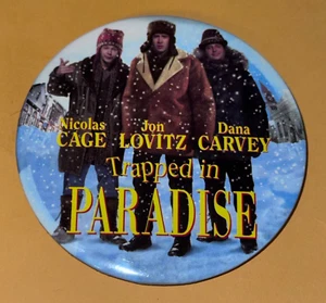 Trapped In Paradise Movie Pin Nicolas Cage Jon Lovitz Dana Carvey Film Button 3” - Picture 1 of 3