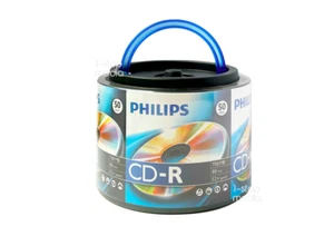 50 PHILIPS CD-R Logo Brand Discs 700MB 52x 80 mins in Eco-Spindle Tote CR7D5NH50 - Picture 1 of 2