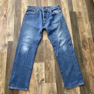 Levi's 501 Jeans 501-0115 blau aktuelle Größe W36 L31 Made in USA *Distressed - Bild 1 von 13