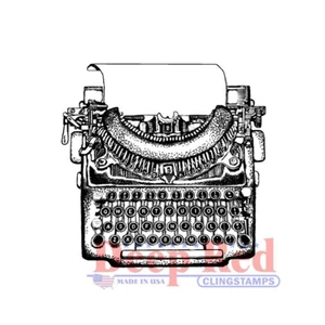 Deep Red Stamps Manual Typewriter Rubber Cling Stamp - Picture 1 of 6