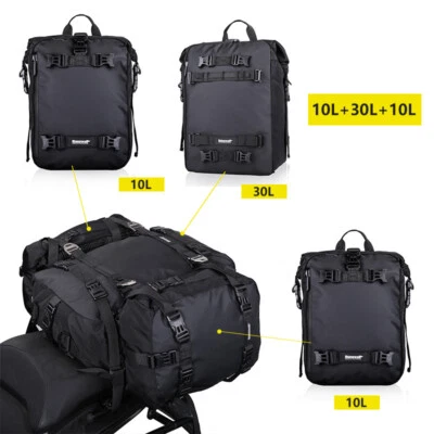 Pack Alforja Equipaje Asiento Trasero Motocicleta Exterior Bolso de Hombro 10/10/30 Foto 1 de 4