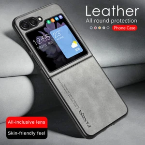 Coque pour Samsung Galaxy Z Flip 6 5 4 3 Peau de Mouton Housse Cuir PU Souple Bumper - Photo 1/19
