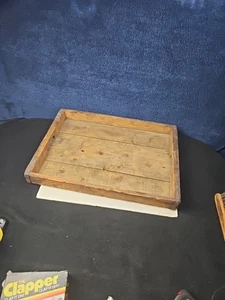 Antigua bandeja de madera para servir cesta original antigua hecha a mano con asas 14x20 - Imagen 1 de 12