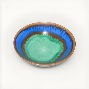 Shelley Art Deco Harmony Drip Ware Open Sugar 3” 1930s Green, Blue & Brown - Picture 1 of 4