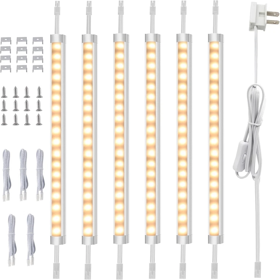 Iluminación debajo del gabinete, luces regulables debajo del mostrador 120 V enchufables y cableadas Foto 1 de 1