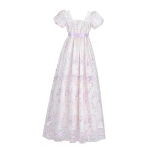 Regency Dress Women Regency Costume Empire Waist Dresses Tea Party Victorian - Picture 1 of 8