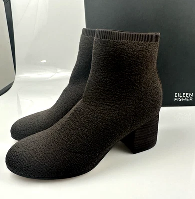 $235 Eileen Fisher Oriel Botas al Tobillo Tejido Elástico Para Mujer Chocolate Talla US 6.5 Foto 1 de 4
