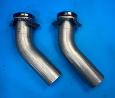 8"Chevrolet V8  2"OD 3 Bolt 45 Exhaust Manifold Down Pipe Stubs w/Donut Gasket - Image 1 of 4