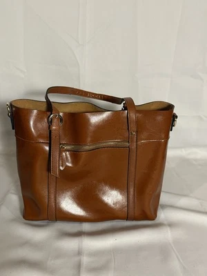 Cartera de hombro de cuero marrón Kattee Carmel Foto 1 de 4