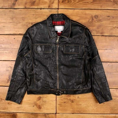 Chaqueta de cuero y gamuza Wilson vintage M motociclista motocicleta negra para mujer Foto 1 de 4