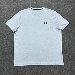 Under Armour T-Shirt grau V-Ausschnitt Tee Kurzarm lose Heatgear Größe L - Bild 1 von 5