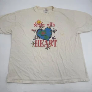 Vintage Service With Heart T-Shirt Hanes Erwachsene XL Grafik Tee Herren Houston - Bild 1 von 11