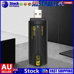 6500Mbps WiFi 7 USB WiFi Adapter Wireless Network Card Dual Antennas BE6500 - Afbeelding 1 van 12