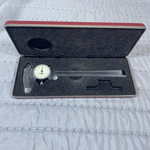Starrett No. 120 6" Hardened Stainless Steel Dial Caliper with Case Made in USA - Picture 1 of 10