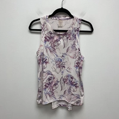 Camiseta sin mangas Calia by Carrie Underwood para mujer púrpura floral cuello alto M Foto 1 de 4