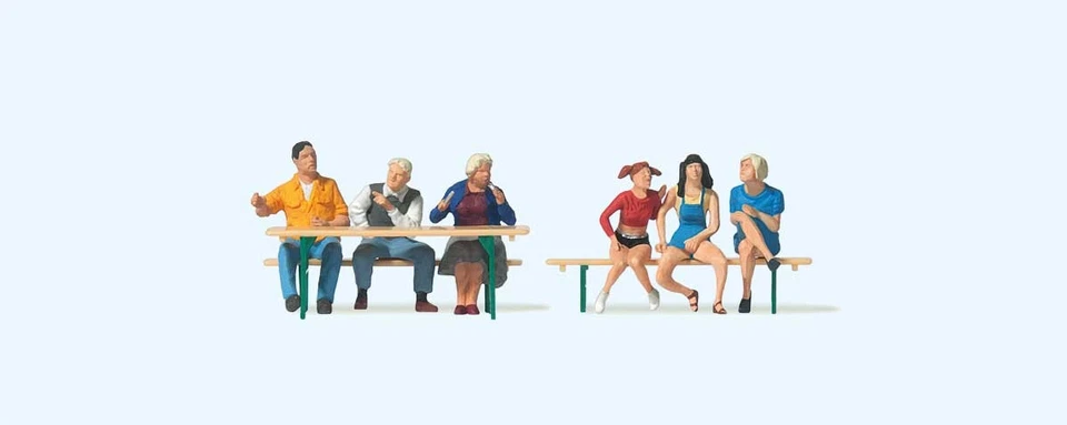 Figura/juego de personas modelo a escala Preiser HO asistentes al festival del vino con mesa de picnic #2 Foto 1 de 1