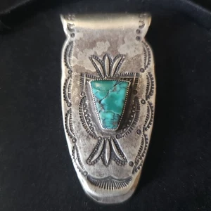 CLIP DINERO RALPH TAWANGYAOUMA HOPI PLATA ESTERLINA Y TURQUESA 34,4 GRAMOS!!! - Imagen 1 de 12