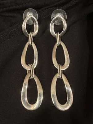 Ippolita Signed Sterling Silver Triple Oval Link Earrings Not Original Backs - Image 1 of 2