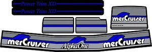 MERCRUISER THE ORIGINAL STYLE BLUE ALPHA ONE GEN TWO W/BLUE RAMS STICKER SET - Foto 1 di 1