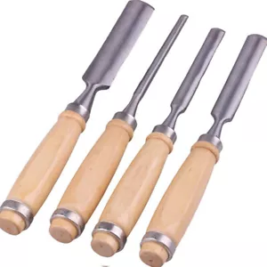 4PCS Wood Gouge Chisel Woodworking Hand Carving Set Half-round Basic Tools Set - Picture 1 of 5