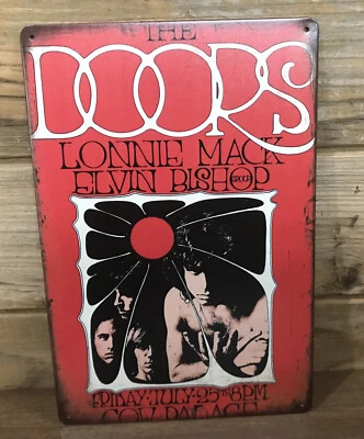 The DOORS Cow Palace W/Elvin Bishop Repro Tour Poster Tin Tacker sign 8"X12" - Image 1 of 4