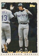 1995 Topps Baseball Cyberstats #321 Joe Girardi Colorado Rockies
