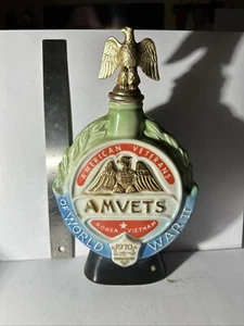 Vintage Veterans Jim Beam Whiskey Bottle Stopper Is Metal  - Picture 1 of 5