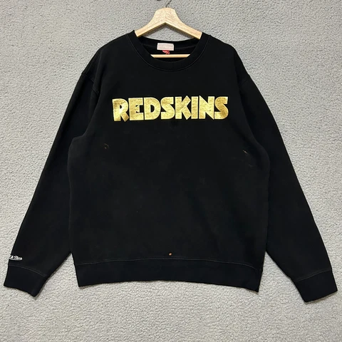 Washington Redskins Mitchell & Ness Crewneck Sweatshirt Men's XL Black NFL Cover