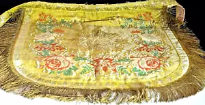 Antique French Vestment Piece Handmade Metallic Silk Brocade & Trims VV411 - Picture 1 of 6