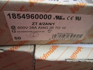(50) Bloques de Terminales Weidmuller 1854960000 ZT4/2AN/1, 28A 600V ¡¡¡NUEVO!!! en caja - Imagen 1 de 2