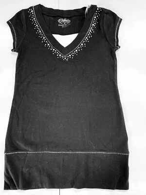 Justice Sparkle & Silver Stitch Black girl T 12 - Image 1 of 4