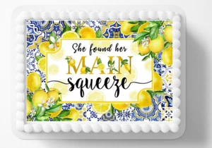 Bridal Shower Main Squeeze Design Edible Image Personalized Edible Cake Topper - Picture 1 of 4