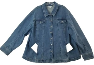 Dressbarn ~Woman Size 22/24~ Blue Denim Jean Jacket Pockets NWT. - Picture 1 of 12