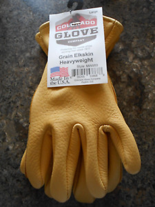 NWT Colorado Glove Company Grain Elkskin Heavyweight Glove Size Lrg Made in USA