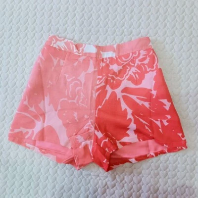Pantalones Cortos para Mujer Rosa Rojo Floral Seda Talla XL Nuevos sin Etiquetas Foto 1 de 4