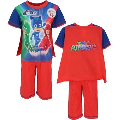 ENTERTAINMENT ONE Pj Mask 3er Set Shirt/kurze Hose/Umhang Jungen in Rot/Blau 92/98/104/110/116