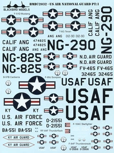 Calcomanías de la Guardia Nacional Aérea de los Estados Unidos escala 1/72 - Imagen 1 de 4
