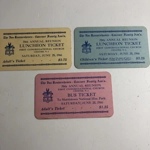 Vintage 70th Annual Reunion First Congregational Chester NJ 1966 Tickets - Picture 1 of 5