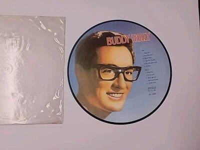 BUDDY HOLLY PICTURE DISC!!! w/ JERRY LEE LEWIS sleeve 1982 Denmark import VG+ EX - Image 1 of 3