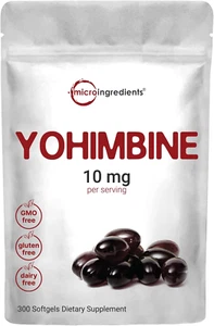 Double Strength Yohimbine Supplements Men Women - 10mg per Serving 300 Softgels - Picture 1 of 7