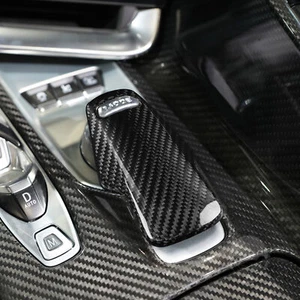 for Corvette C8 Real Carbon Fiber Console Gear Shift Knob Head Panel Cover Trim - Picture 1 of 12
