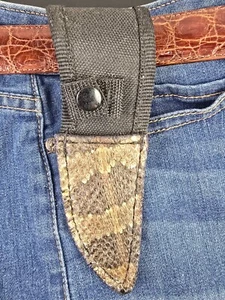 Rattlesnake skin Sheath full tang knifes vertical knifes holster horizontal 6" - Picture 1 of 9