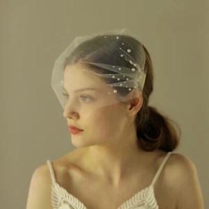 Schlichter Tüll Hochzeit Netz Rouge Braut Accessoires weiß Vogelkäfig Schleier - Bild 1 von 7