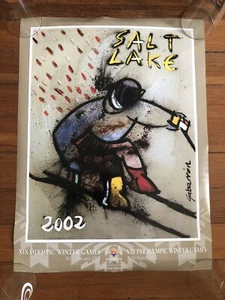 1997 Salt Lake 2002 Winter Olympic Games Ski Racer Cristobal Gabarron 24" x 18" - Picture 1 of 5